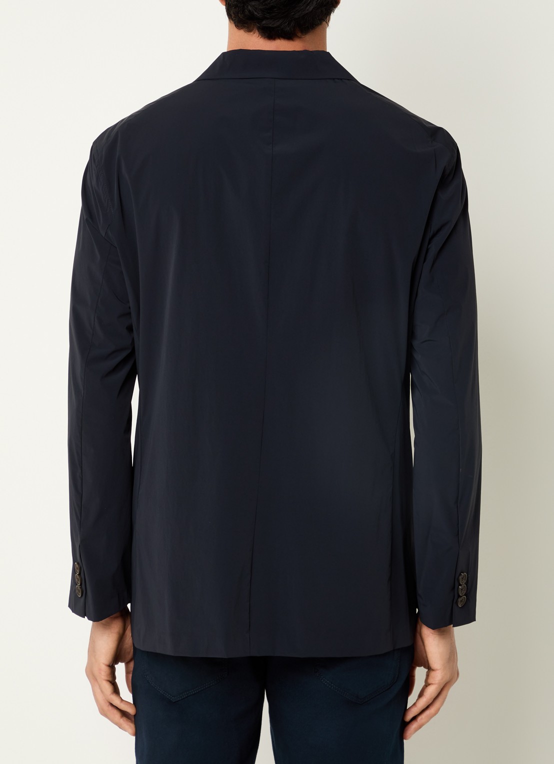 Armani Softshell blazer met ritszakken - achterkant donkerblauw
