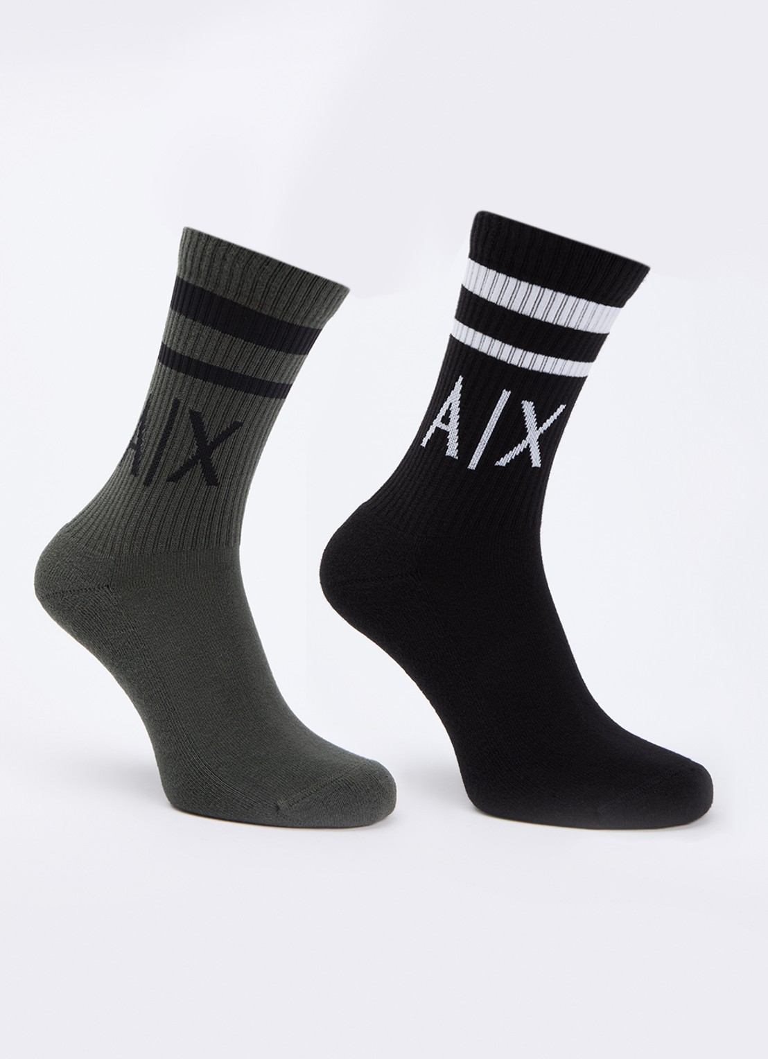 Armani Sokken met logo in 2-pack - voorkant antraciet