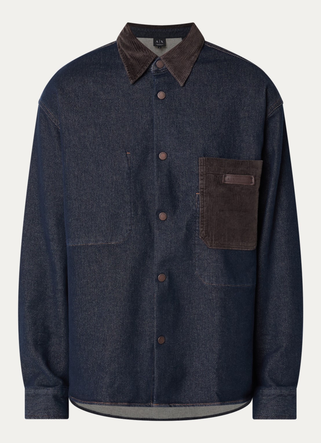 Armani Spijkerjas met details van corduroy - voorkant 2 indigo