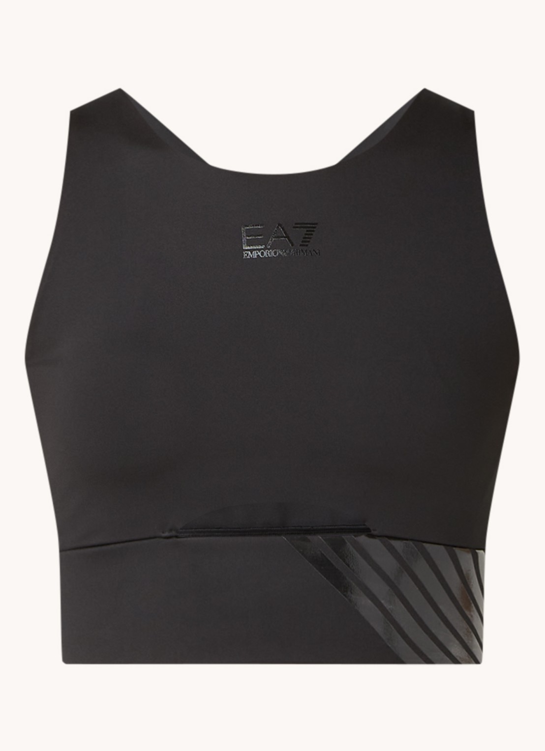 Armani Sport bh met light support en logo - voorkant 2 zwart