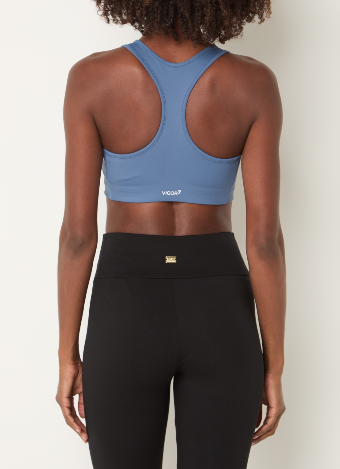 Armani Sport bh met medium support en logo - achterkant 4 staalblauw