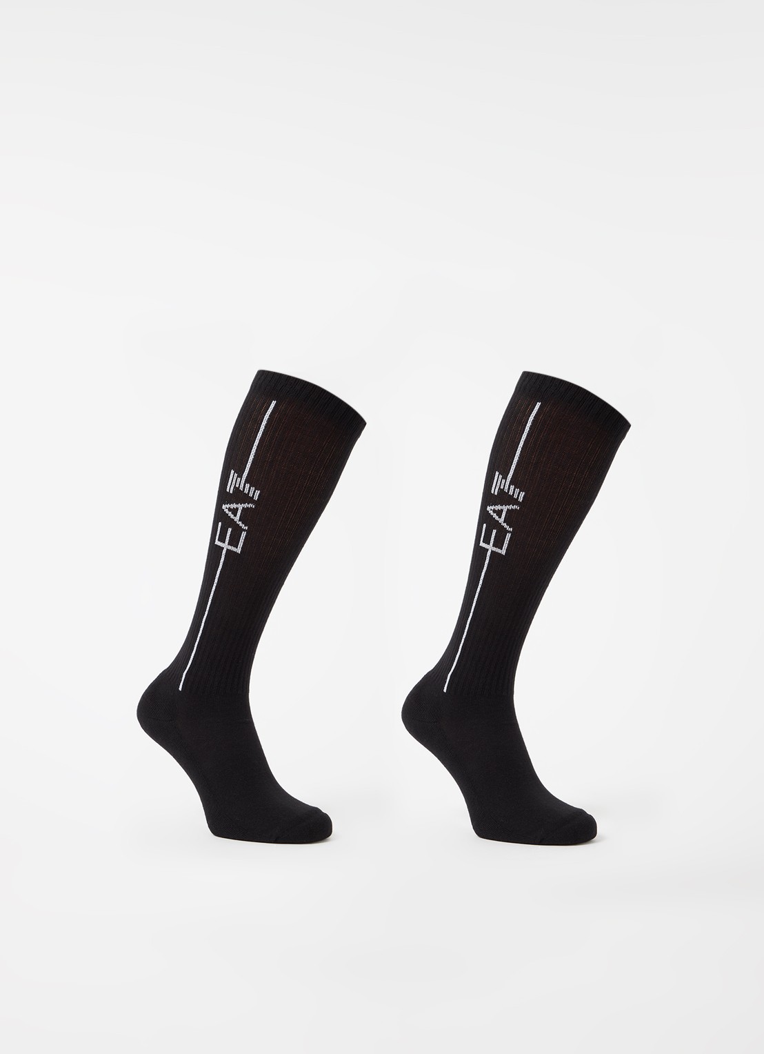 Armani Sportsokken met logo in 2-pack  - voorkant zwart