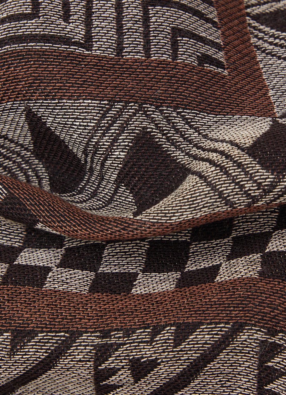 Armani Stole sjaal met grafische print 178 x 72 cm - detail 2 bruin