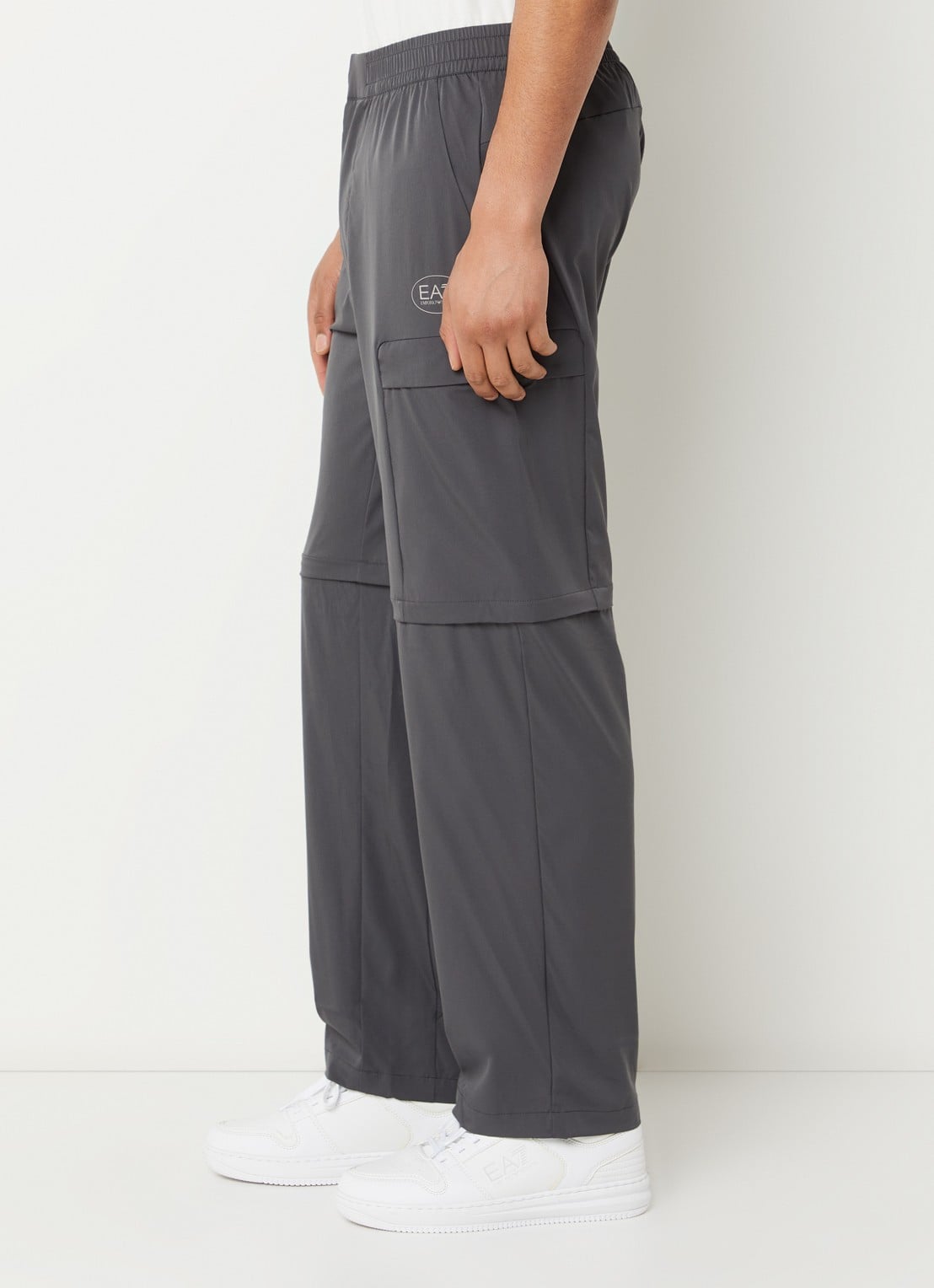 Armani Straight fit broek met logo en steekzakken - detail 2 antraciet
