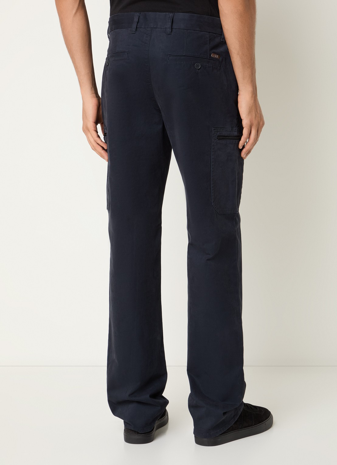 Armani Straight fit broek met ritszakken - achterkant 5 donkerblauw