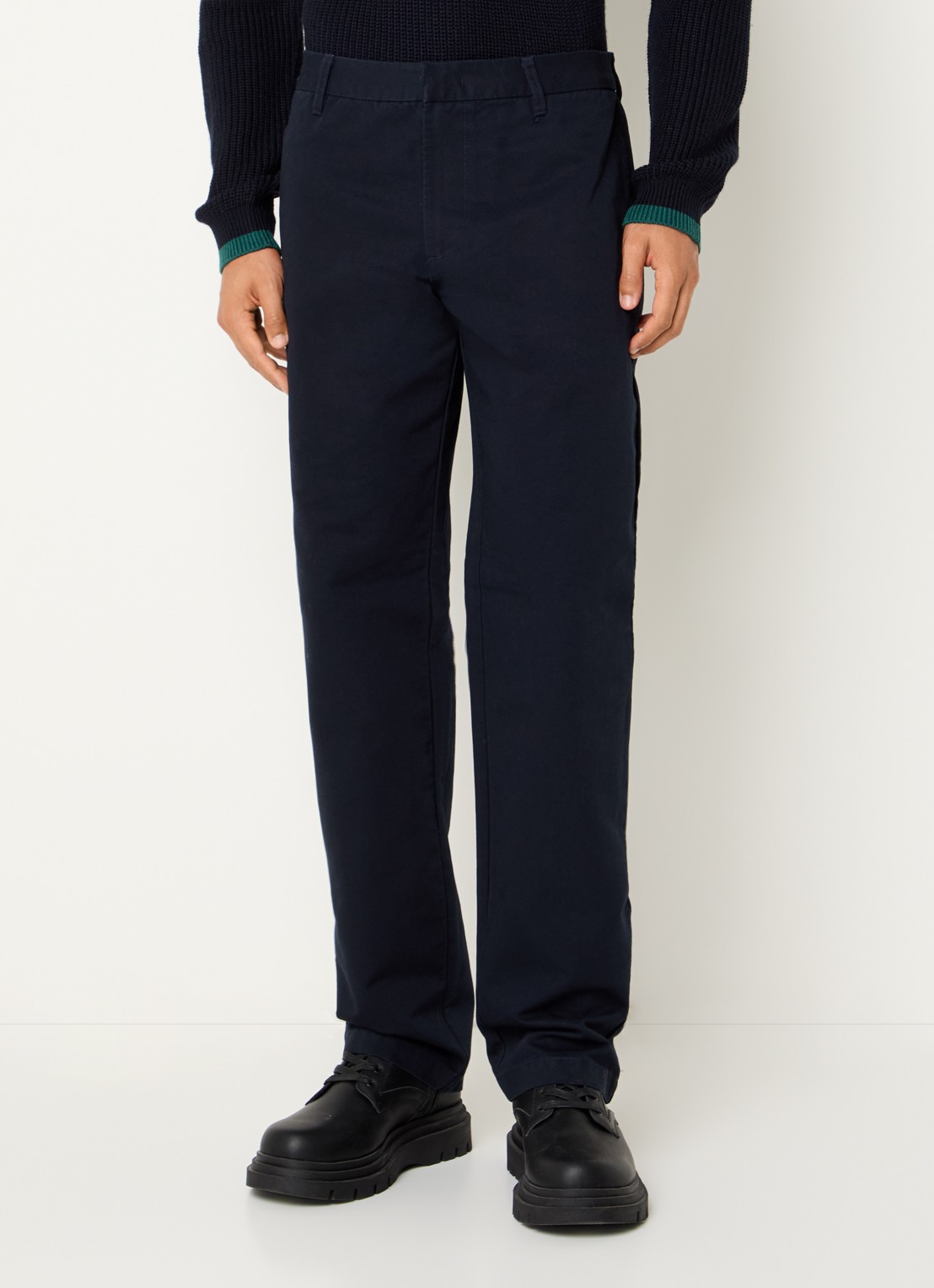 Armani Straight fit broek met steekzakken - detail 4 donkerblauw