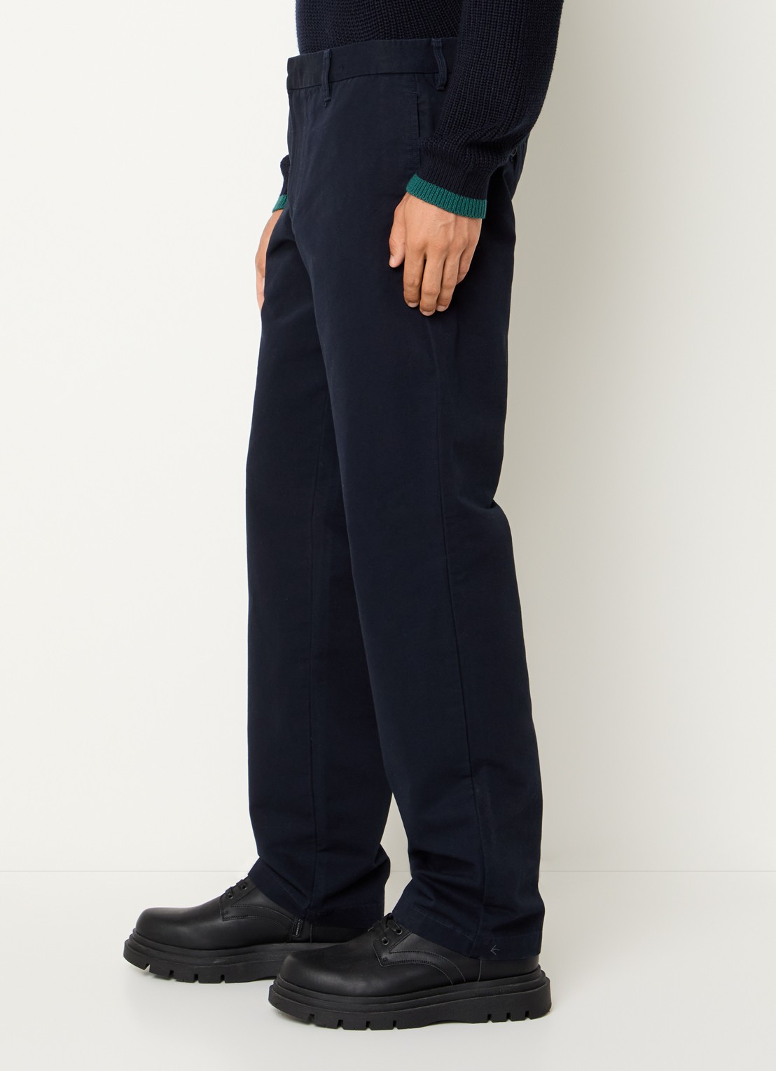 Armani Straight fit broek met steekzakken - detail 5 donkerblauw