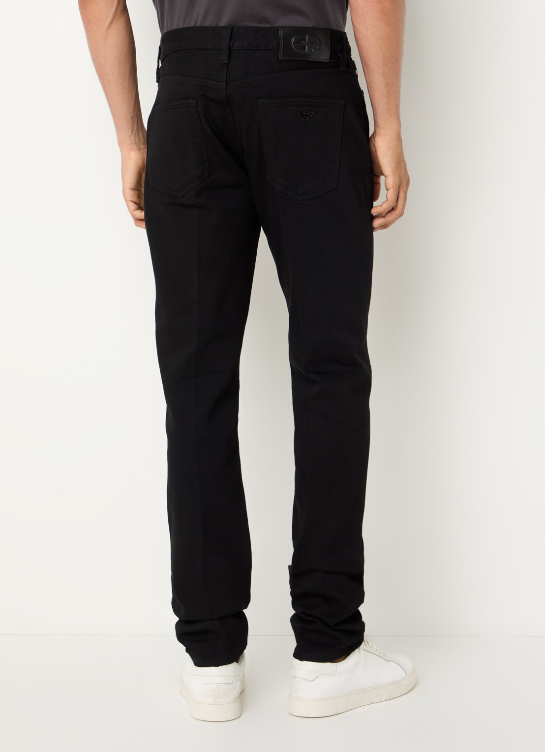 Armani Straight fit broek met steekzakken - achterkant 5 zwart
