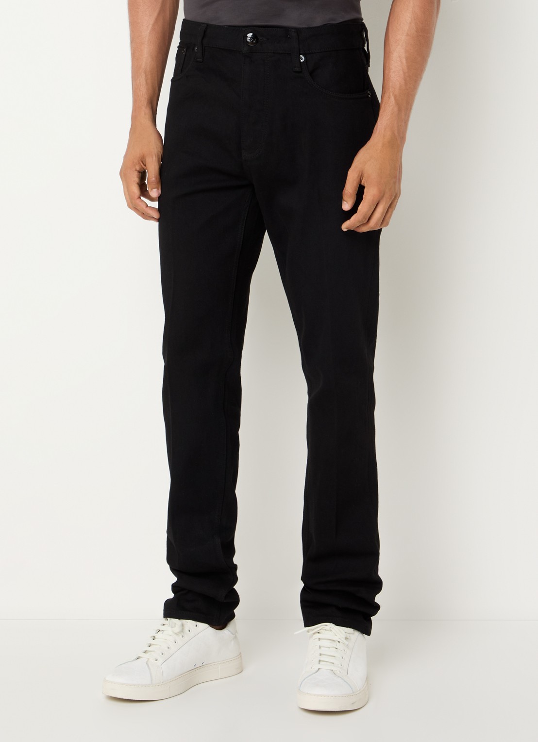 Armani Straight fit broek met steekzakken - detail zwart