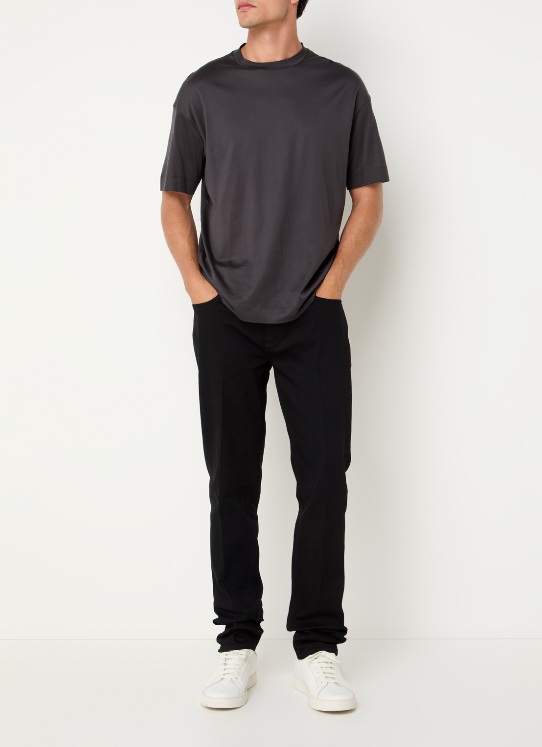Armani Straight fit broek met steekzakken - voorkant 4 zwart