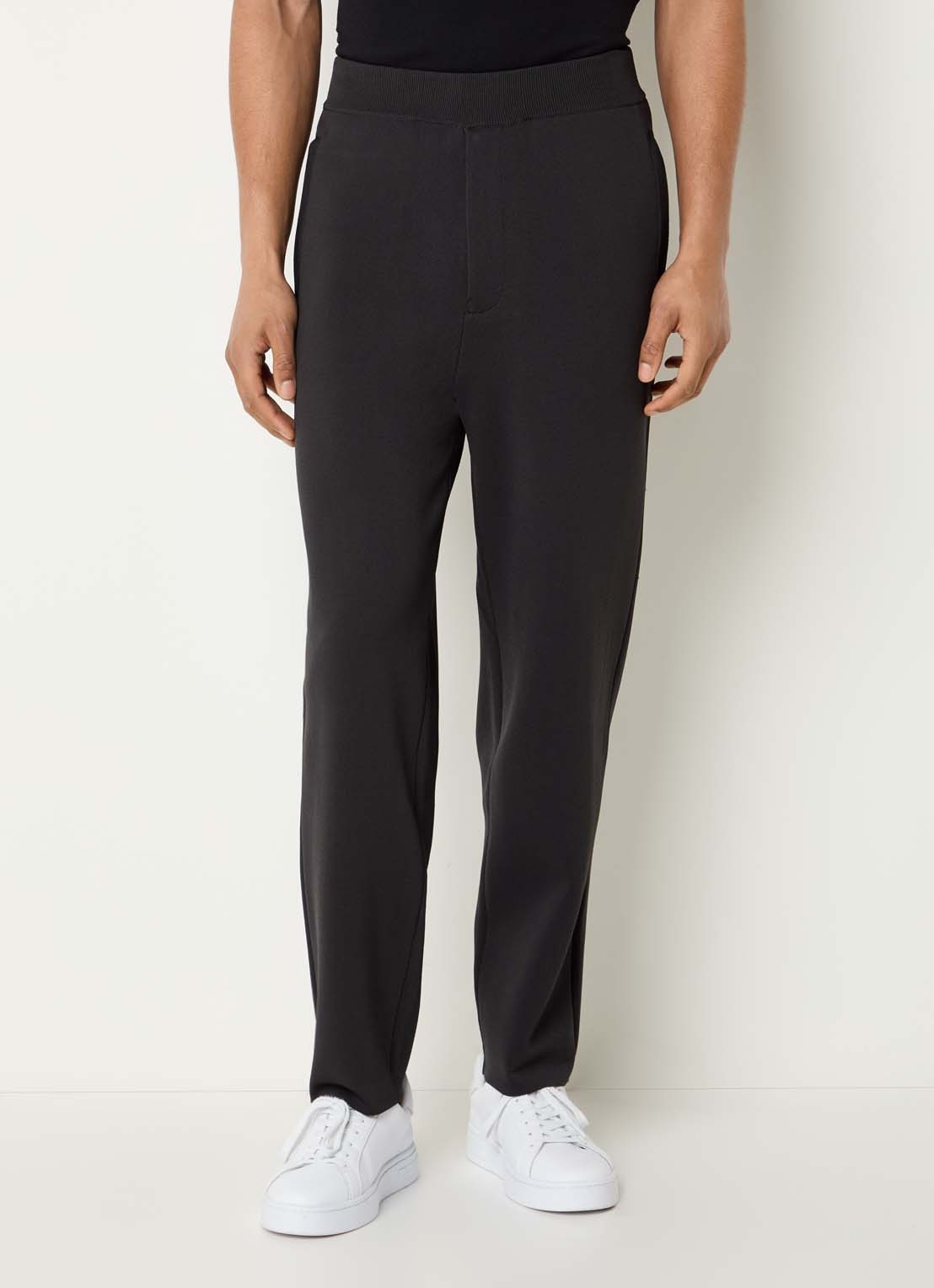 Armani Straight fit broek met steekzakken - detail 4 antraciet