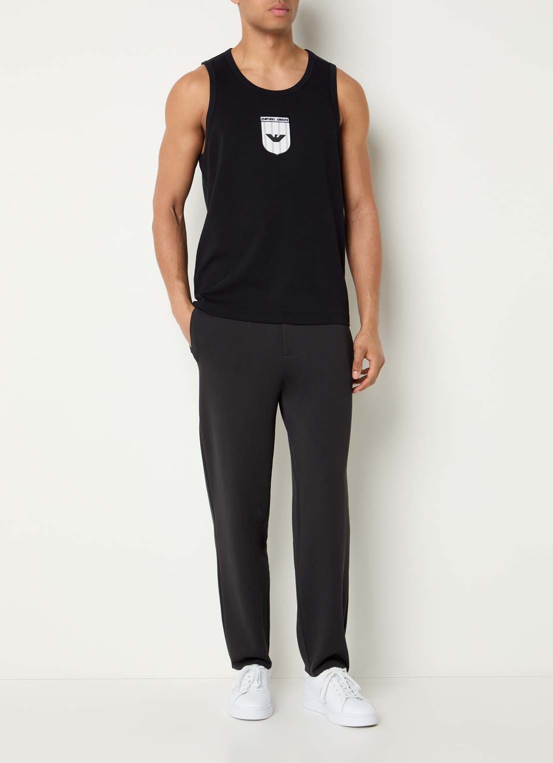 Armani Straight fit broek met steekzakken - voorkant 3 antraciet