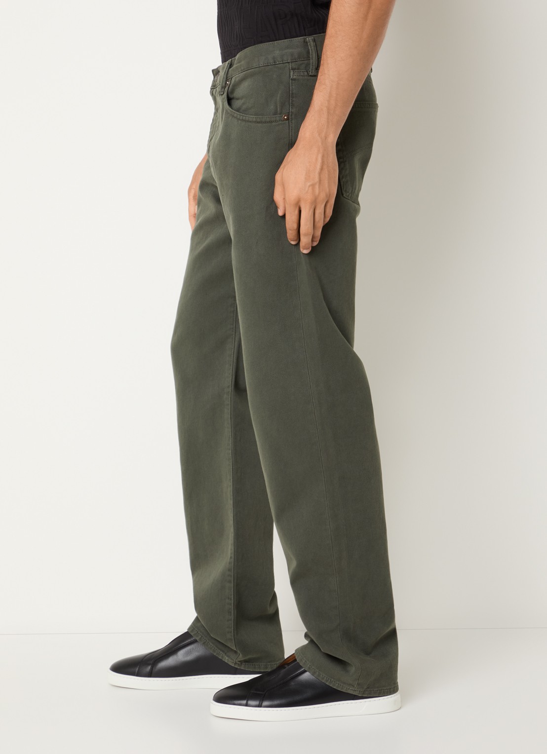 Armani Straight fit broek met steekzakken - detail 2 groen