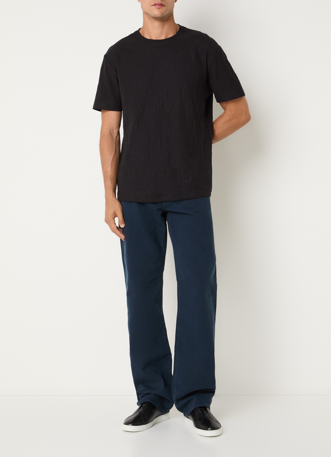 Armani Straight fit broek met steekzakken - voorkant 5 indigo