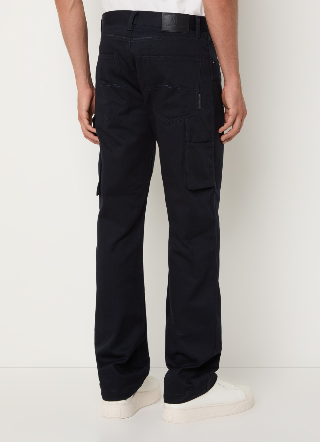 Armani Straight fit cargobroek met steekzakken  - achterkant 5 donkerblauw