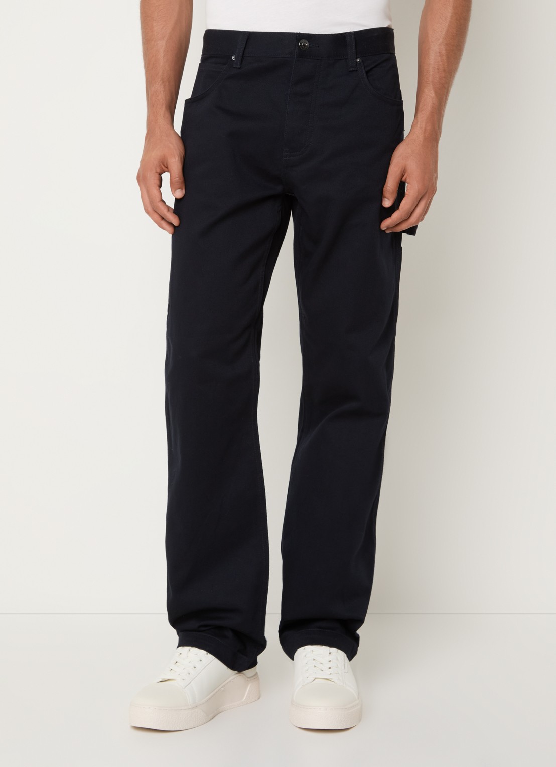 Armani Straight fit cargobroek met steekzakken  - detail donkerblauw