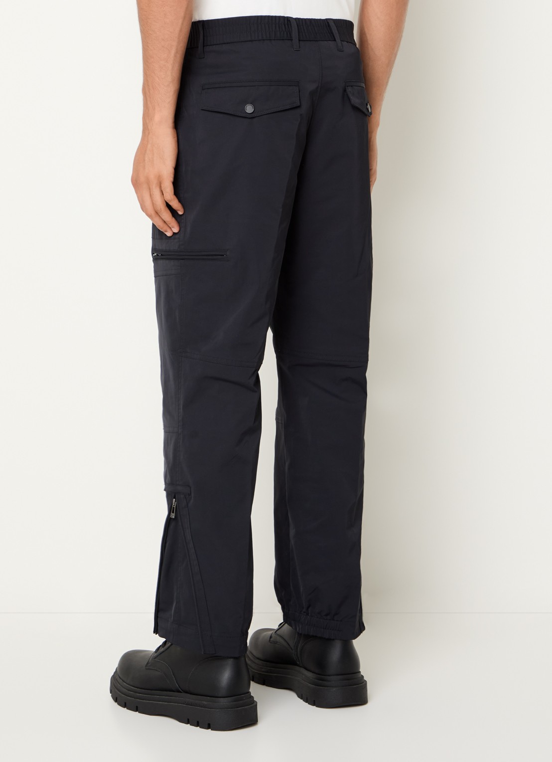 Armani Straight fit cargobroek met steekzakken - achterkant 3 donkerblauw