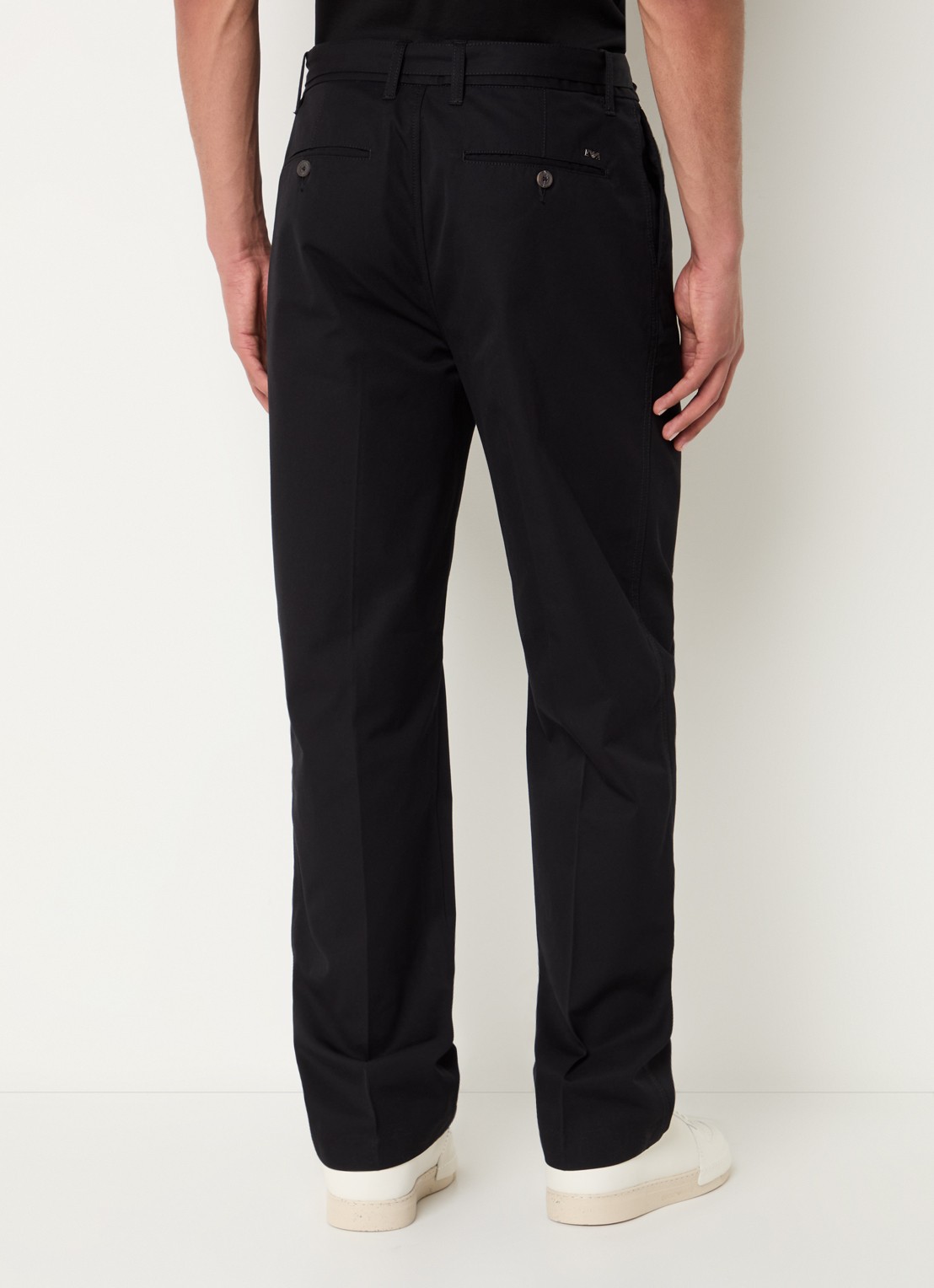Armani Straight fit chino met ceintuur en steekzakken - achterkant zwart
