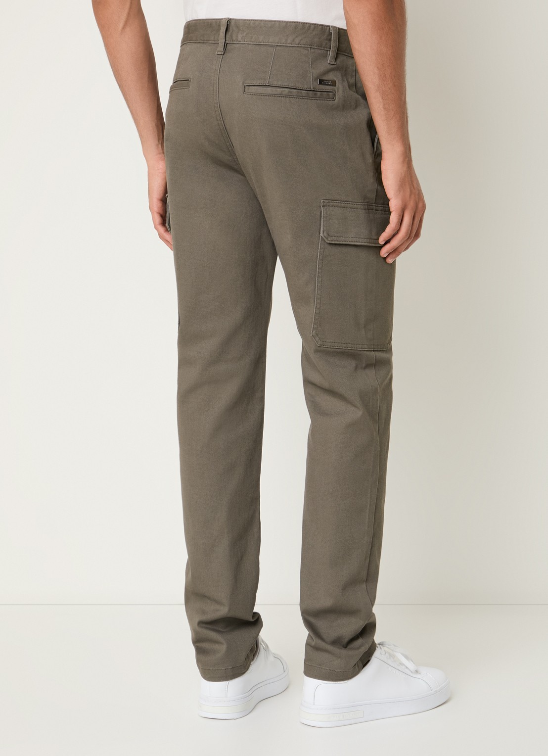 Armani Straight fit chino met klepzakken - achterkant 3 donkerkhaki