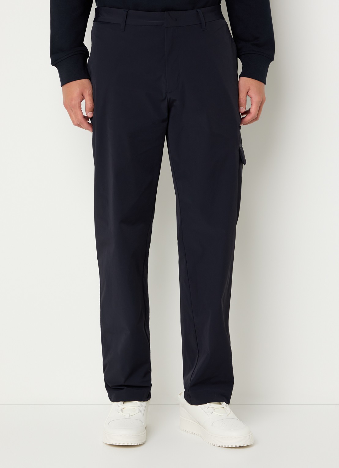 Armani Straight fit chino met steekzakken - detail 4 donkerblauw