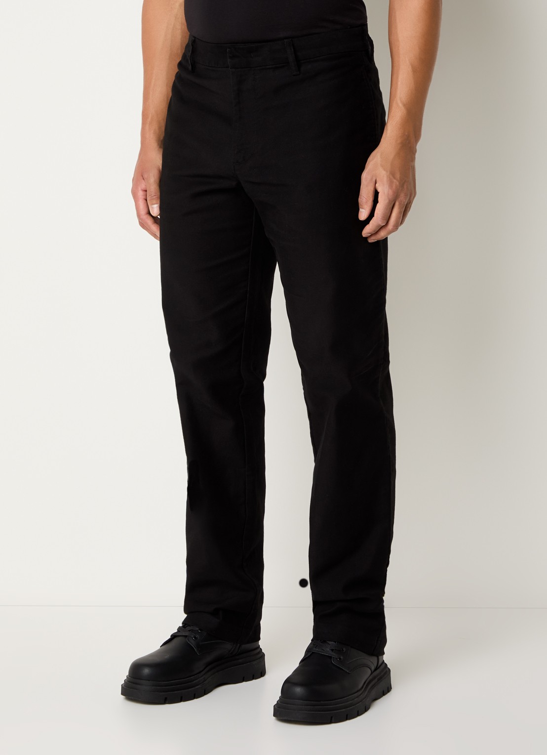Armani Straight fit chino met steekzakken - detail 2 zwart