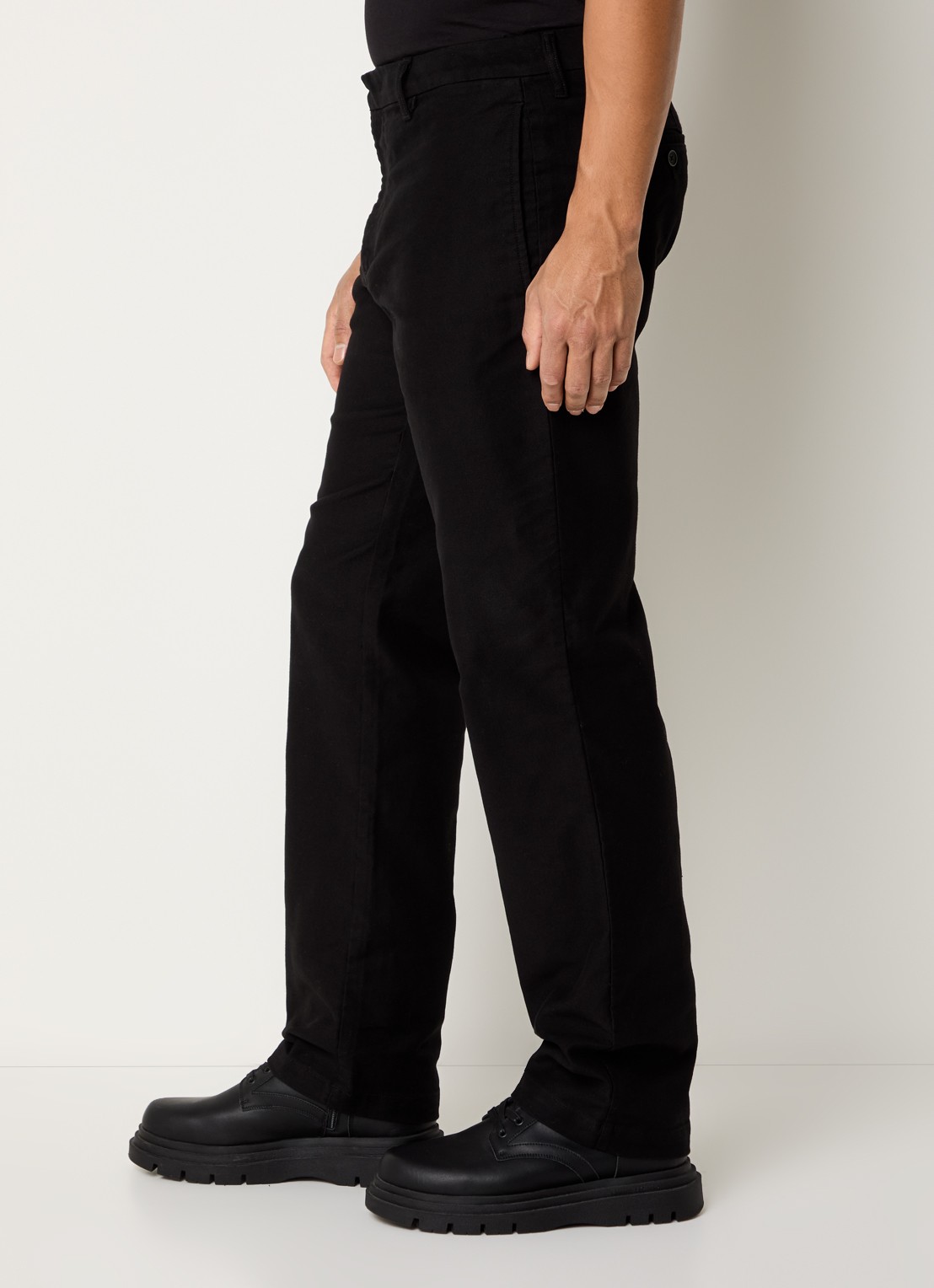 Armani Straight fit chino met steekzakken - detail 3 zwart