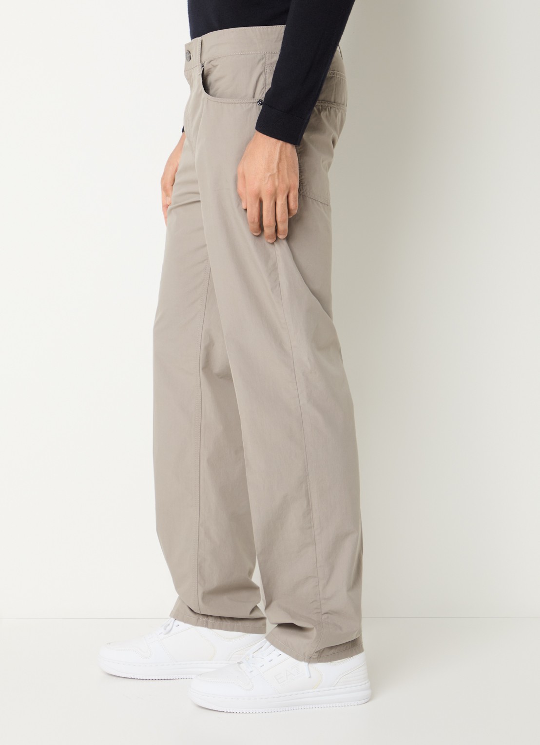 Armani Straight fit chino met steekzakken - detail 5 khaki