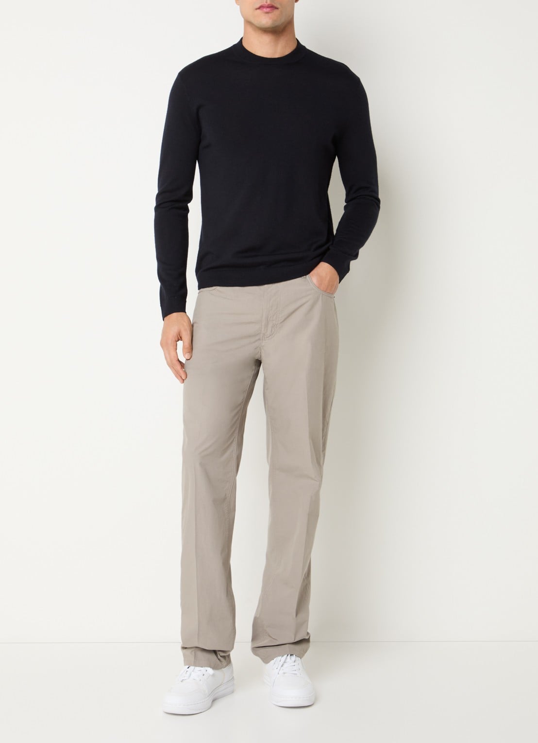 Armani Straight fit chino met steekzakken - voorkant 3 khaki