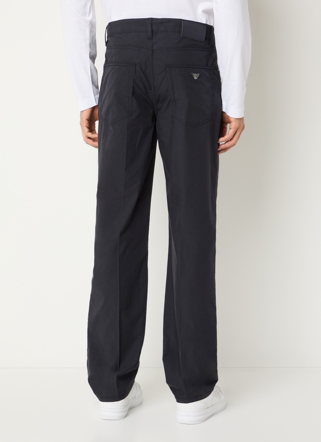 Armani Straight fit chino met steekzakken - achterkant 5 donkerblauw