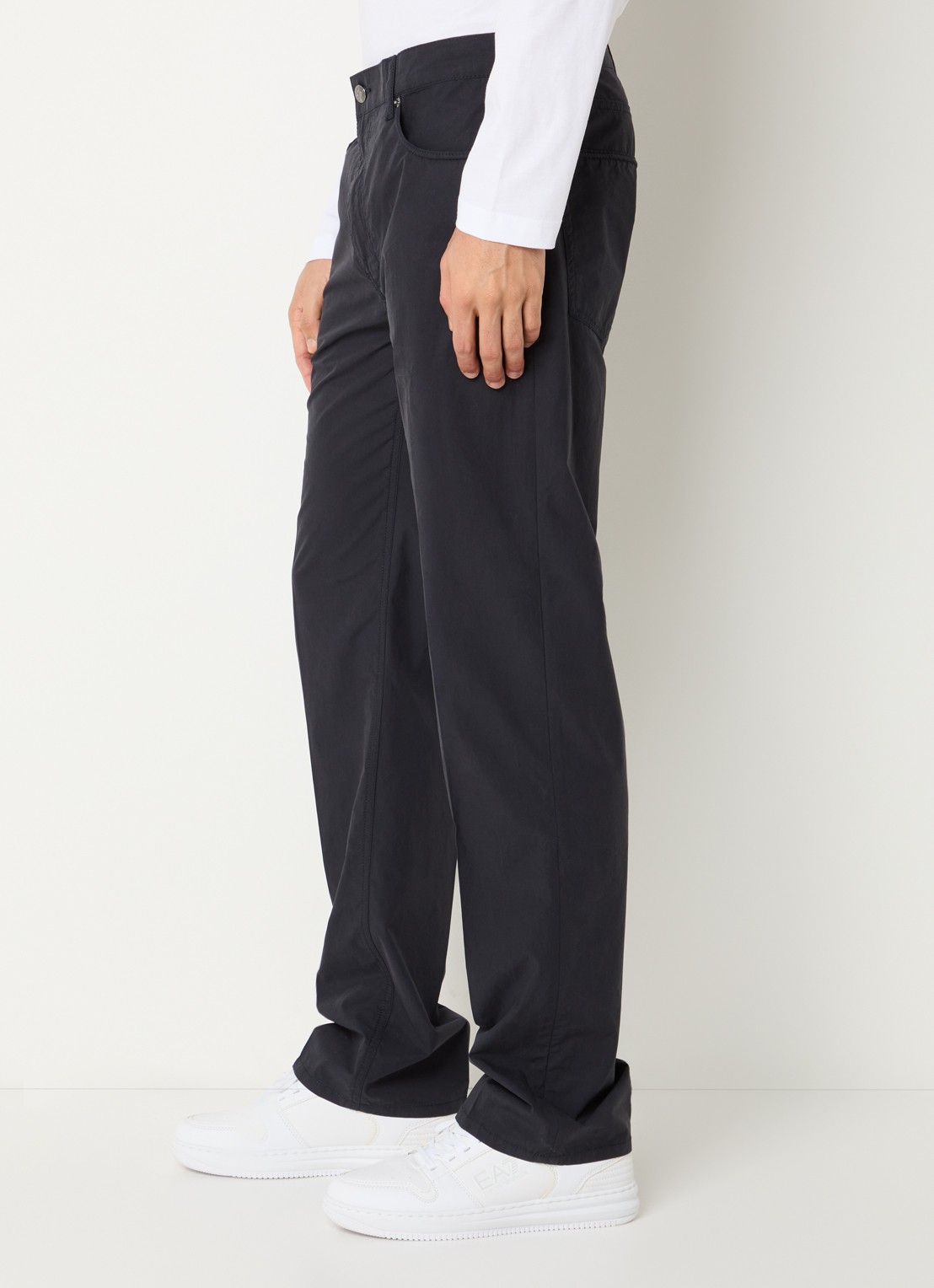 Armani Straight fit chino met steekzakken - detail 4 donkerblauw