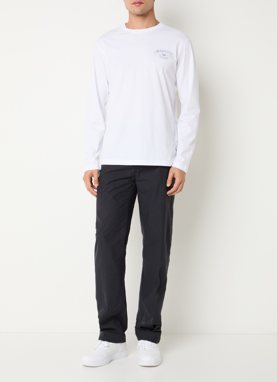 Armani Straight fit chino met steekzakken - voorkant 2 donkerblauw
