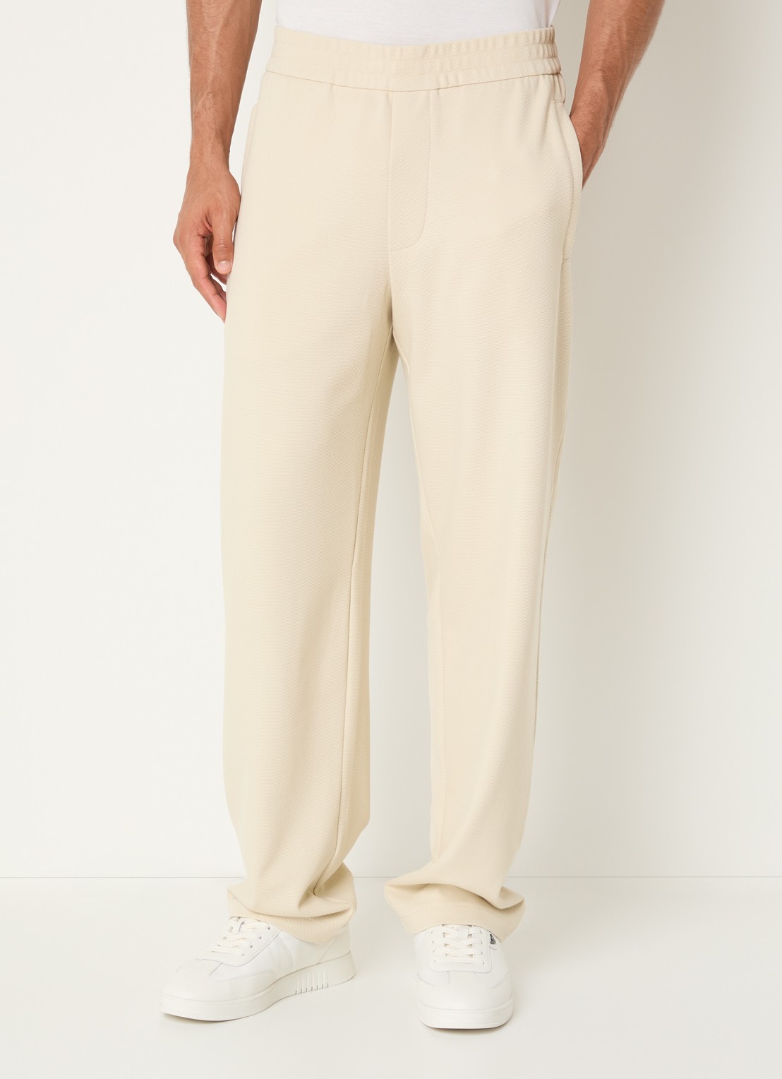 Armani Straight fit chino met steekzakken - detail 4 ivoor