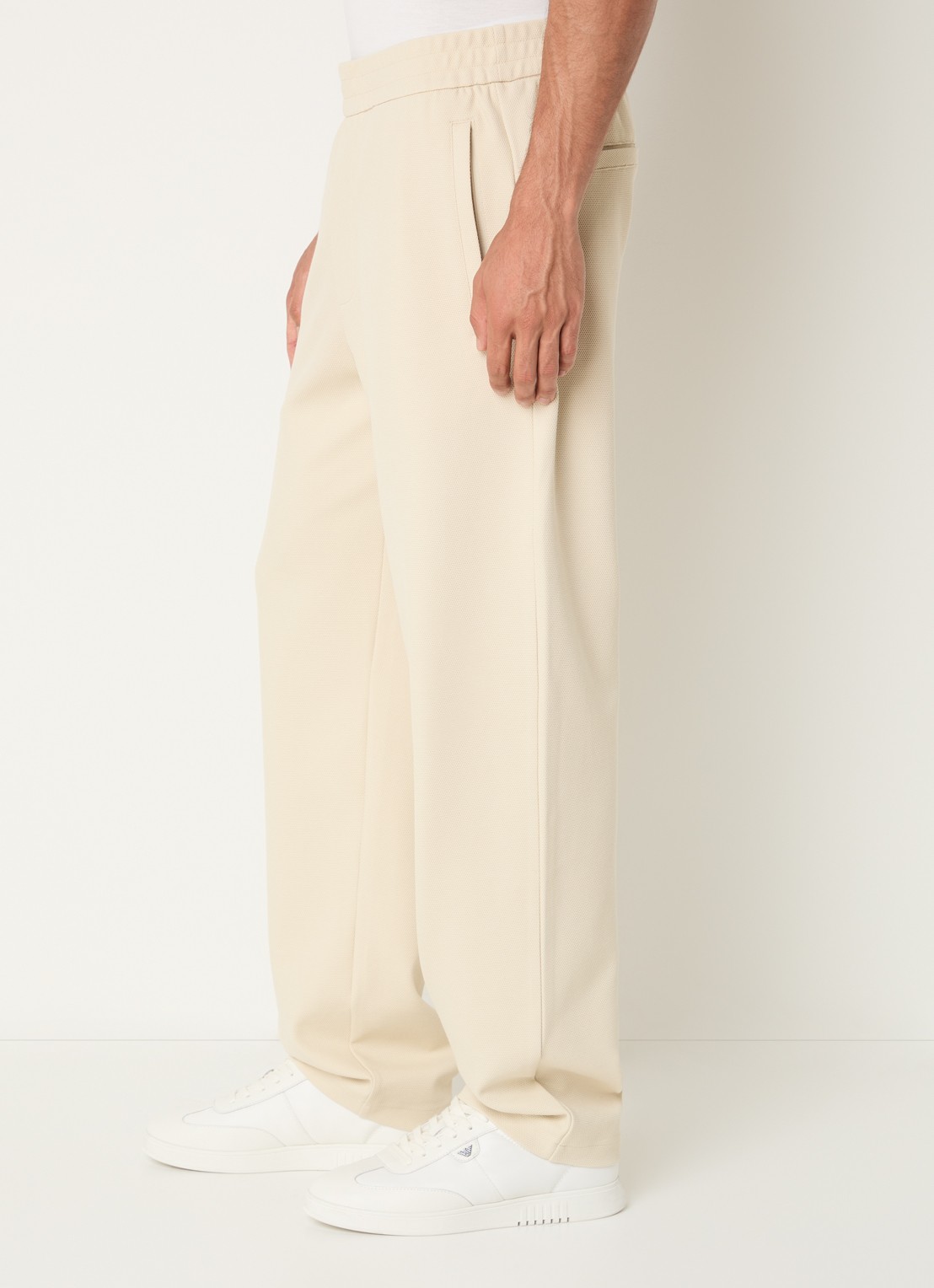 Armani Straight fit chino met steekzakken - detail 5 ivoor