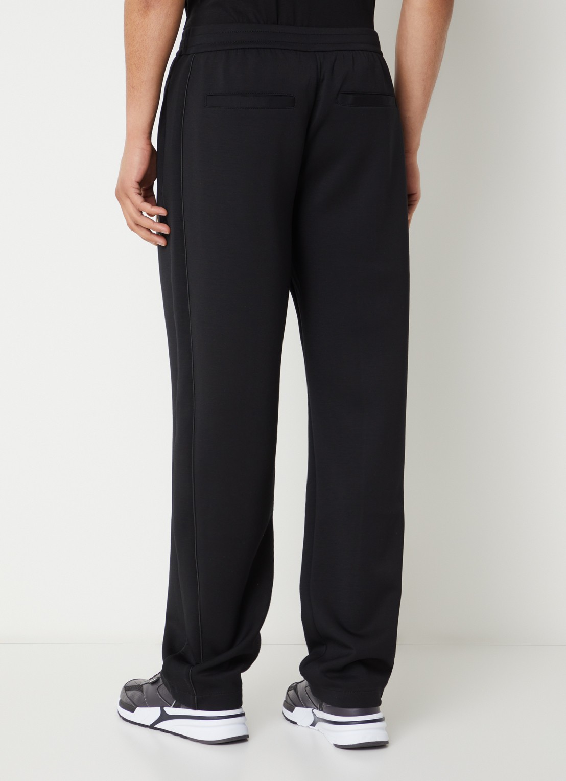 Armani Straight fit joggingbroek met logo - achterkant zwart