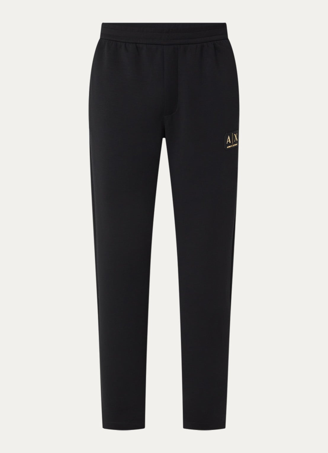 Armani Straight fit joggingbroek met logo - voorkant 2 zwart