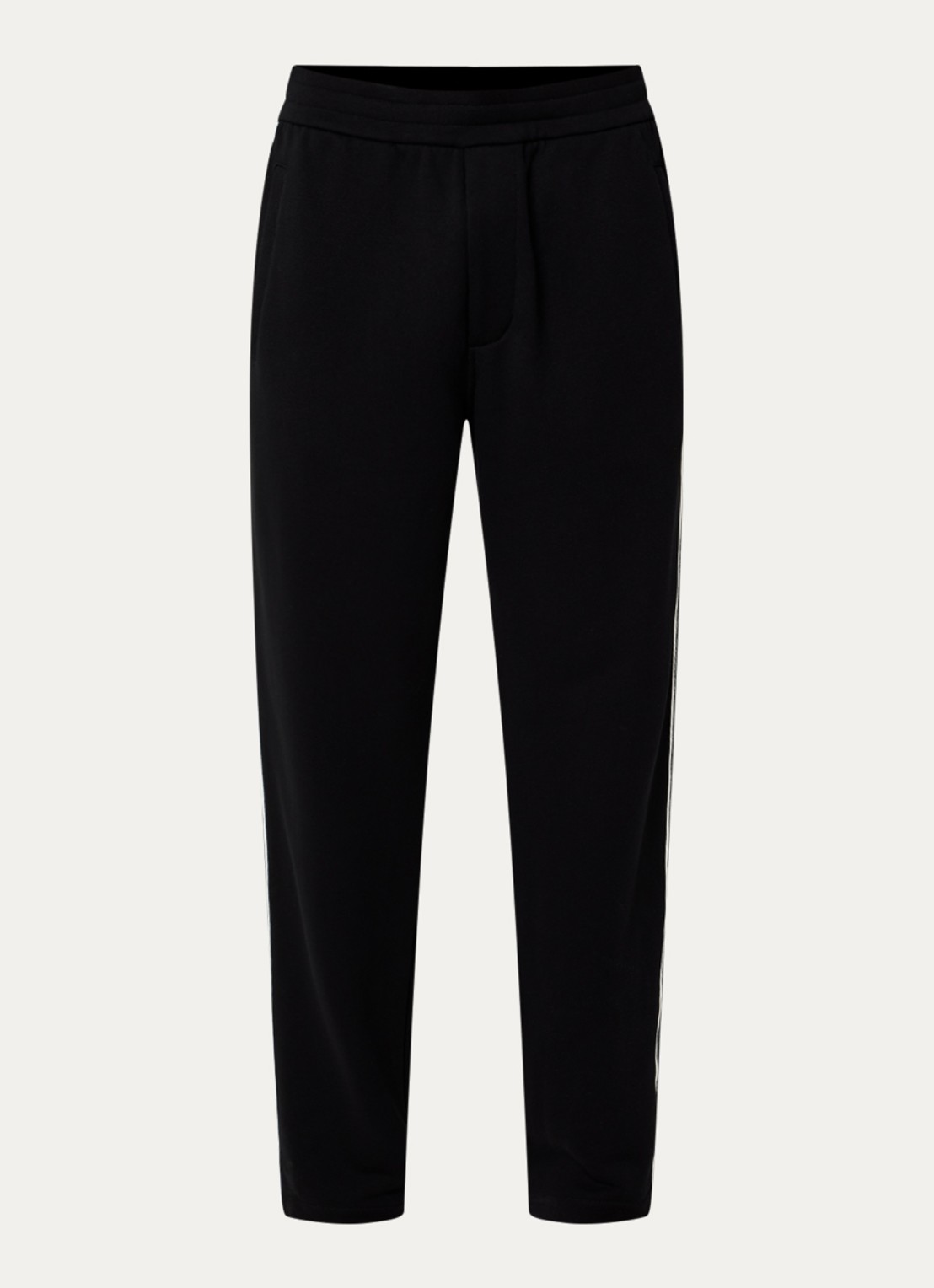 Armani Straight fit joggingbroek met logoborduring en steekzakken - voorkant 3 zwart
