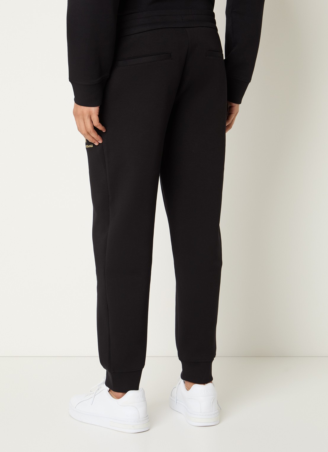 Armani Straight fit joggingbroek met logoborduring - achterkant 3 zwart