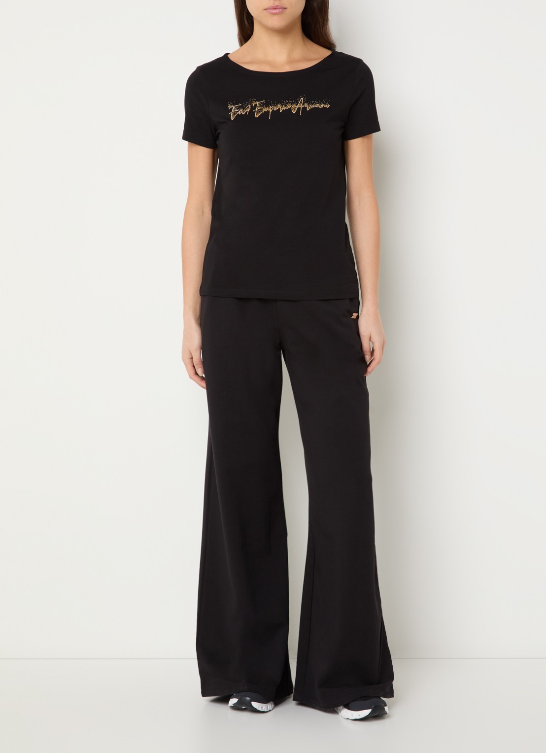 Armani Straight fit joggingbroek met steekzakken - voorkant 3 zwart