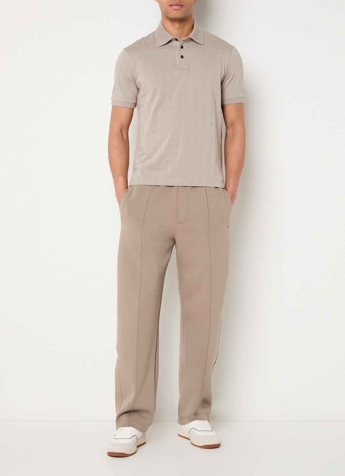 Armani Straight fit joggingbroek met steekzakken - voorkant 5 khaki