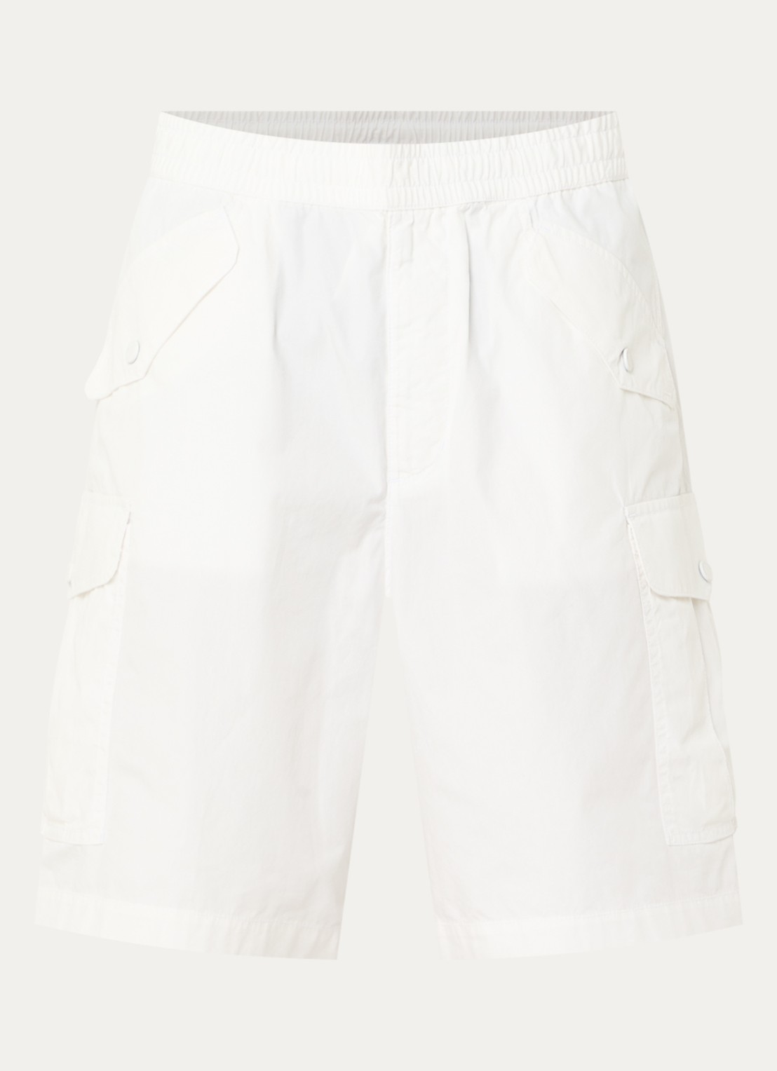 Armani Straight fit korte broek met steekzakken - voorkant wit