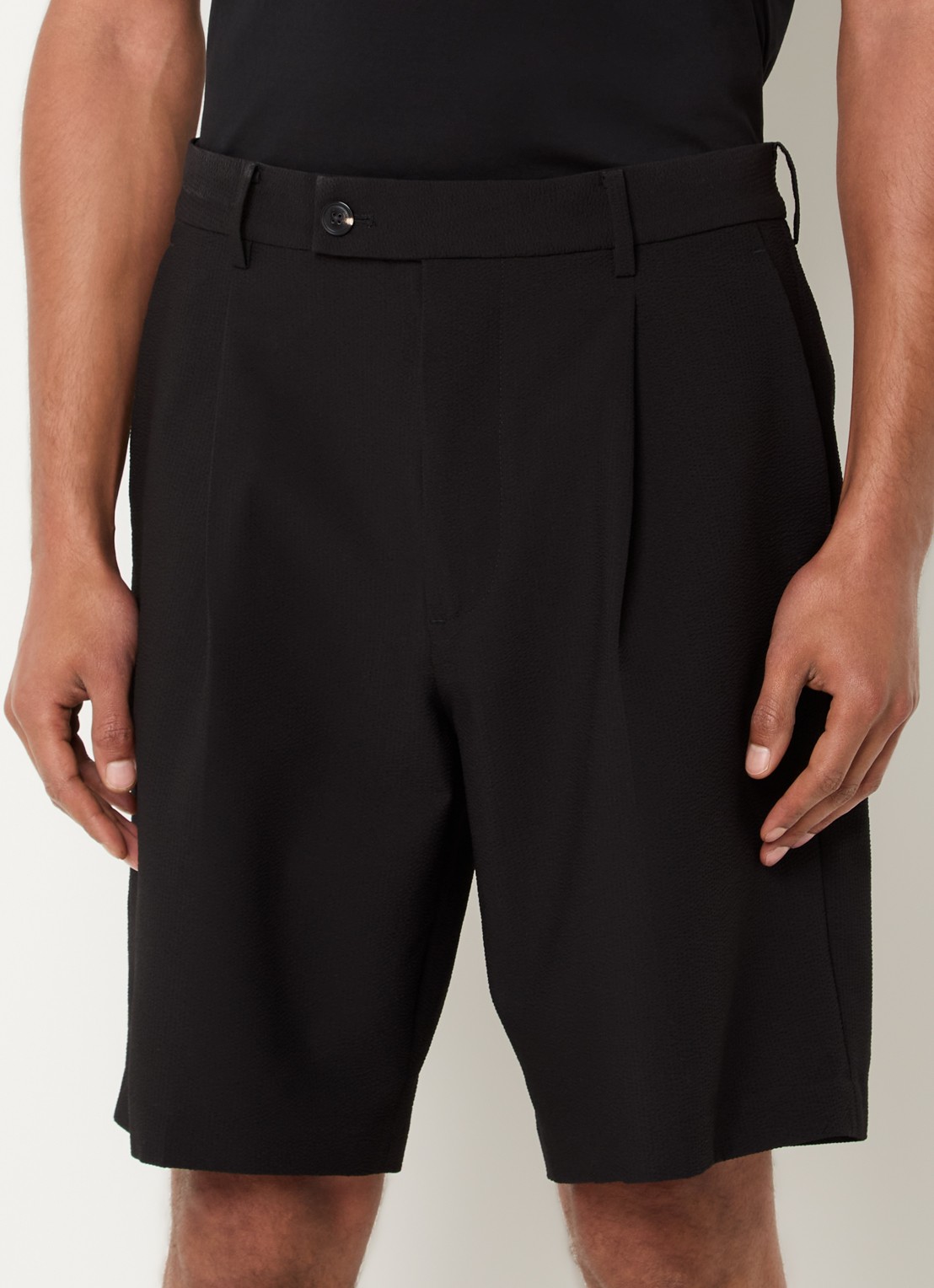 Armani Straight fit korte broek met steekzakken - detail 2 zwart