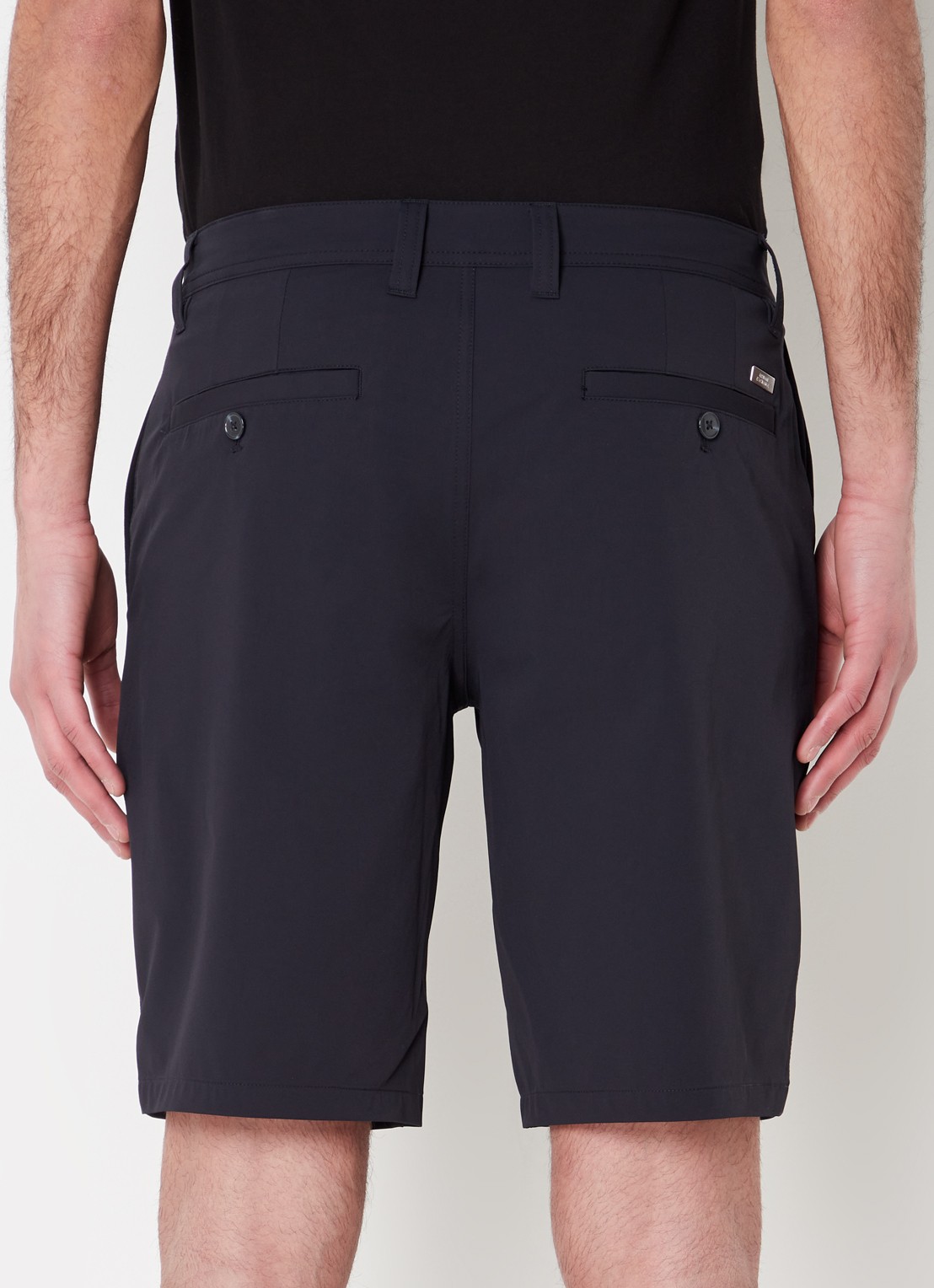 Armani Straight fit korte chino met stretch en steekzakken - achterkant 4 donkerblauw