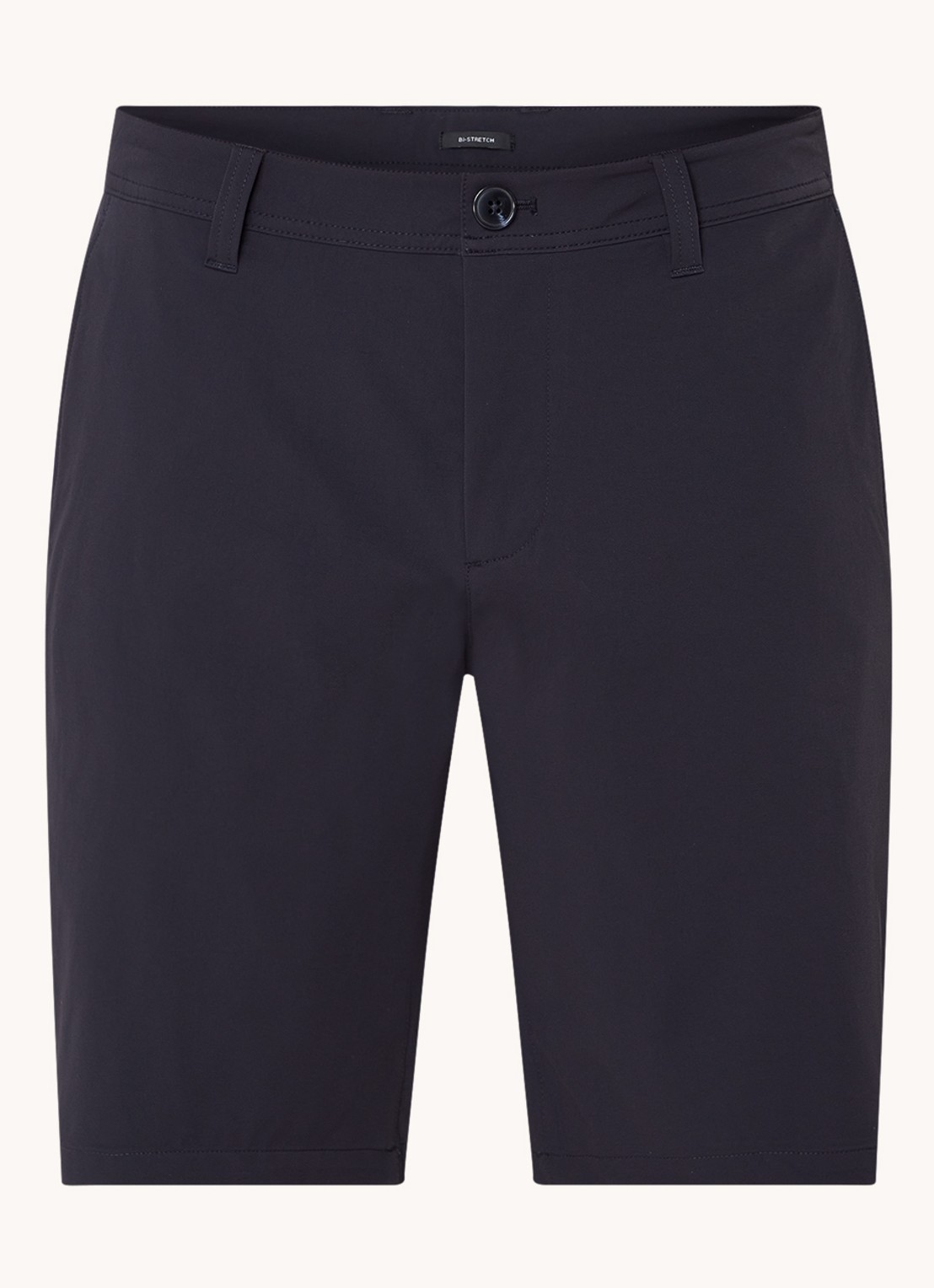 Armani Straight fit korte chino met stretch en steekzakken - voorkant 2 donkerblauw