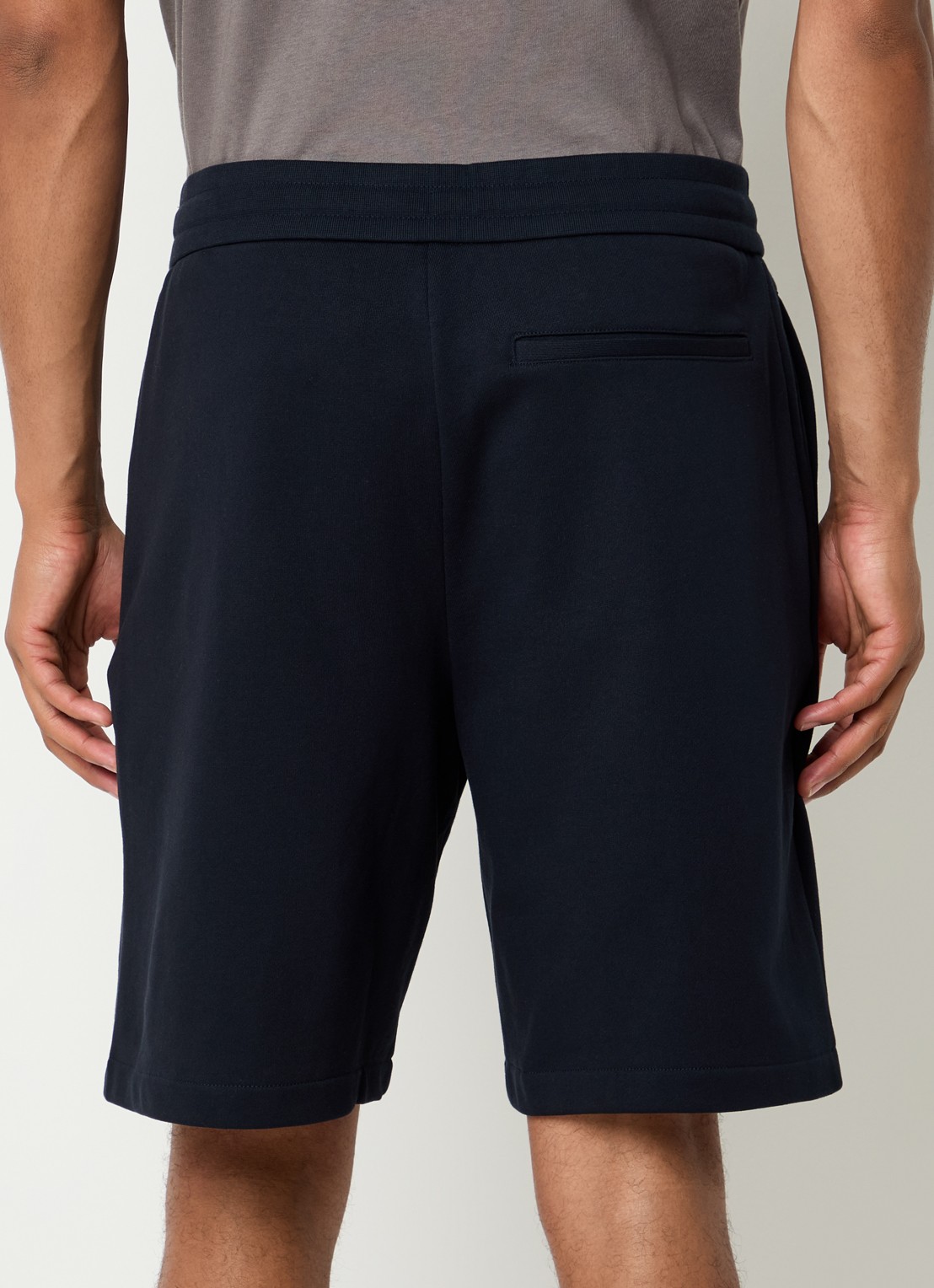 Armani Straight fit korte joggingbroek met logo - achterkant donkerblauw