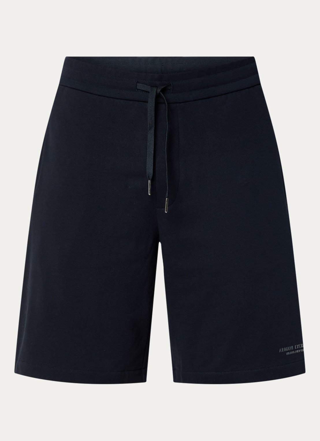 Armani Straight fit korte joggingbroek met logo - voorkant 2 donkerblauw