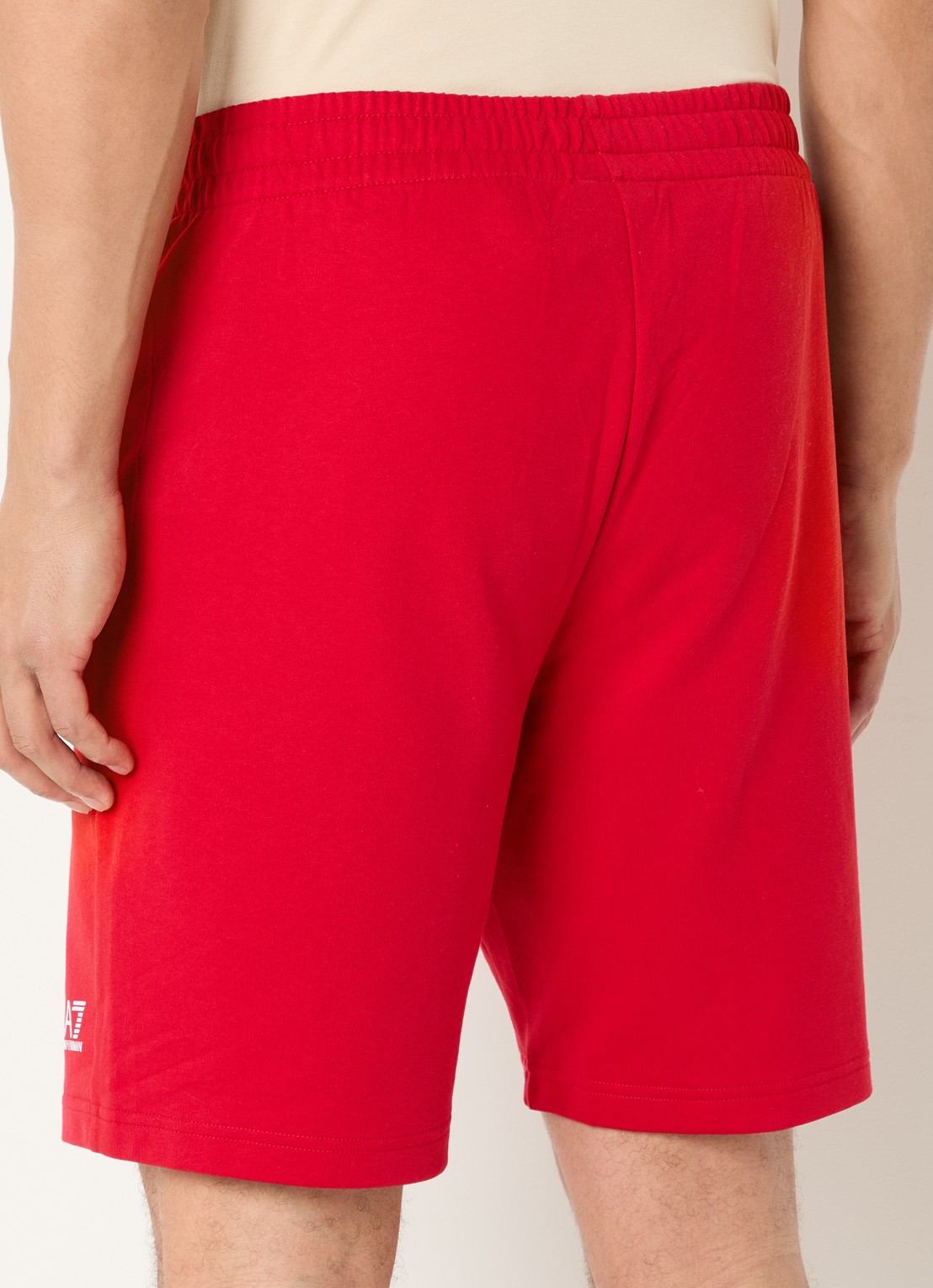 Armani Straight fit korte joggingbroek met logo  - achterkant 3 donkerrood
