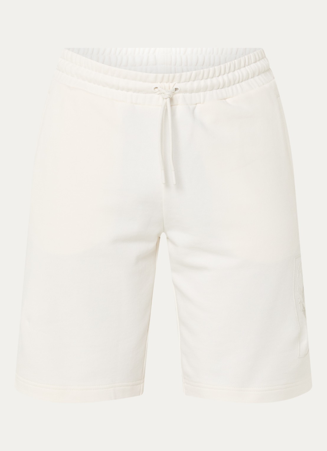 Armani Straight fit korte joggingsbroek met logo en steekzakken - voorkant 3 wit