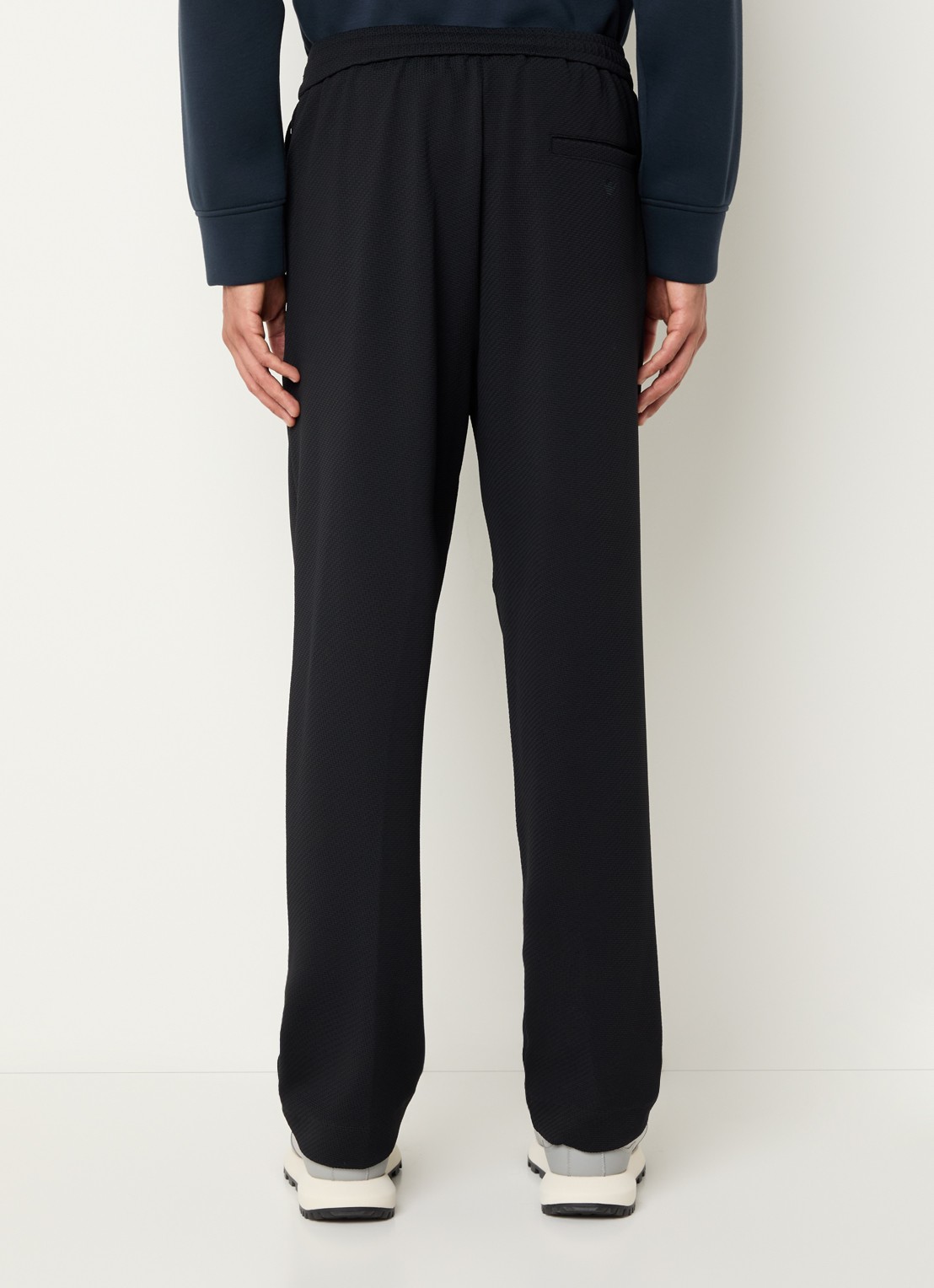 Armani Straight fit pantalon met ritszakken - achterkant zwart