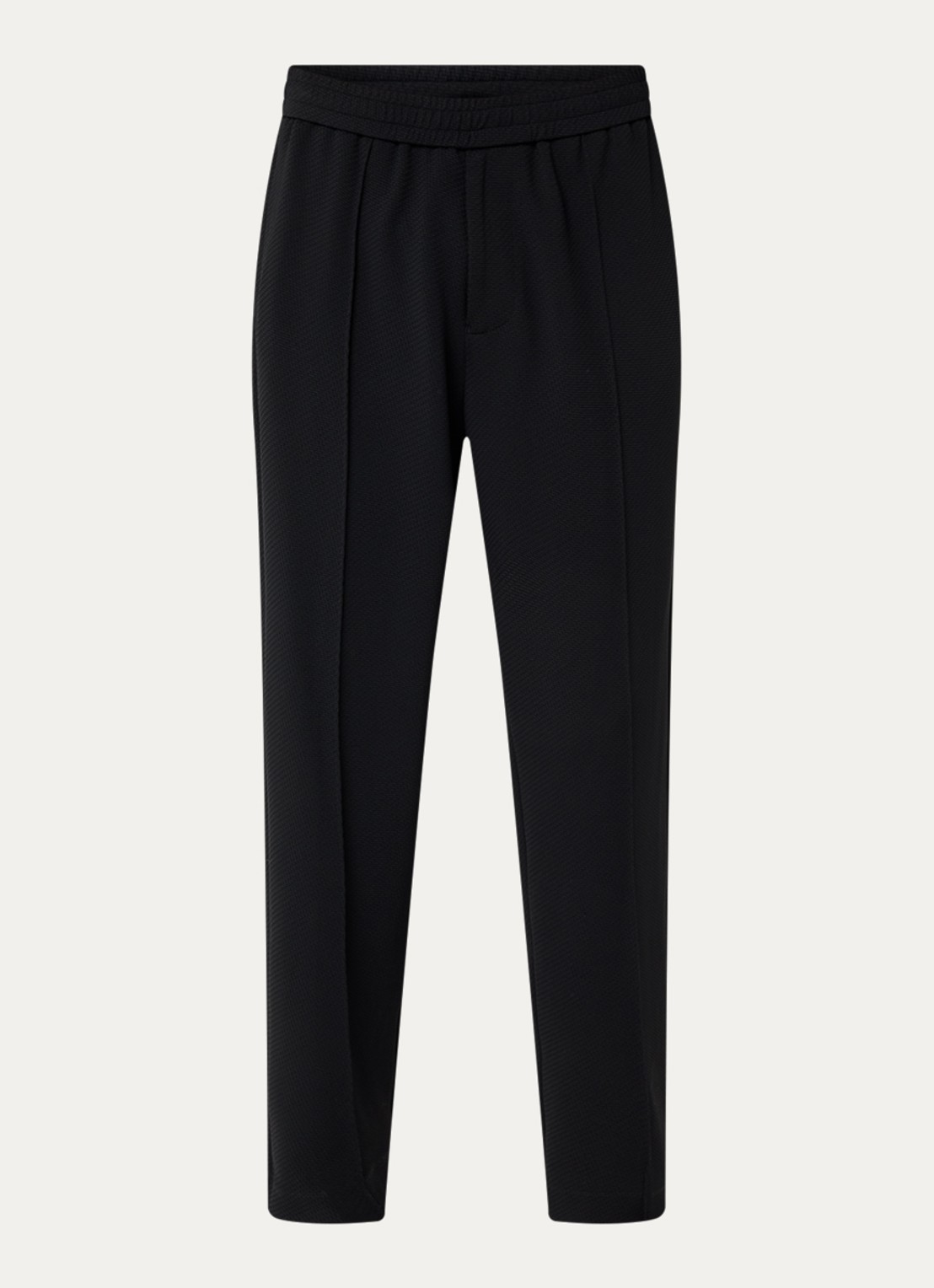 Armani Straight fit pantalon met ritszakken - voorkant 4 zwart