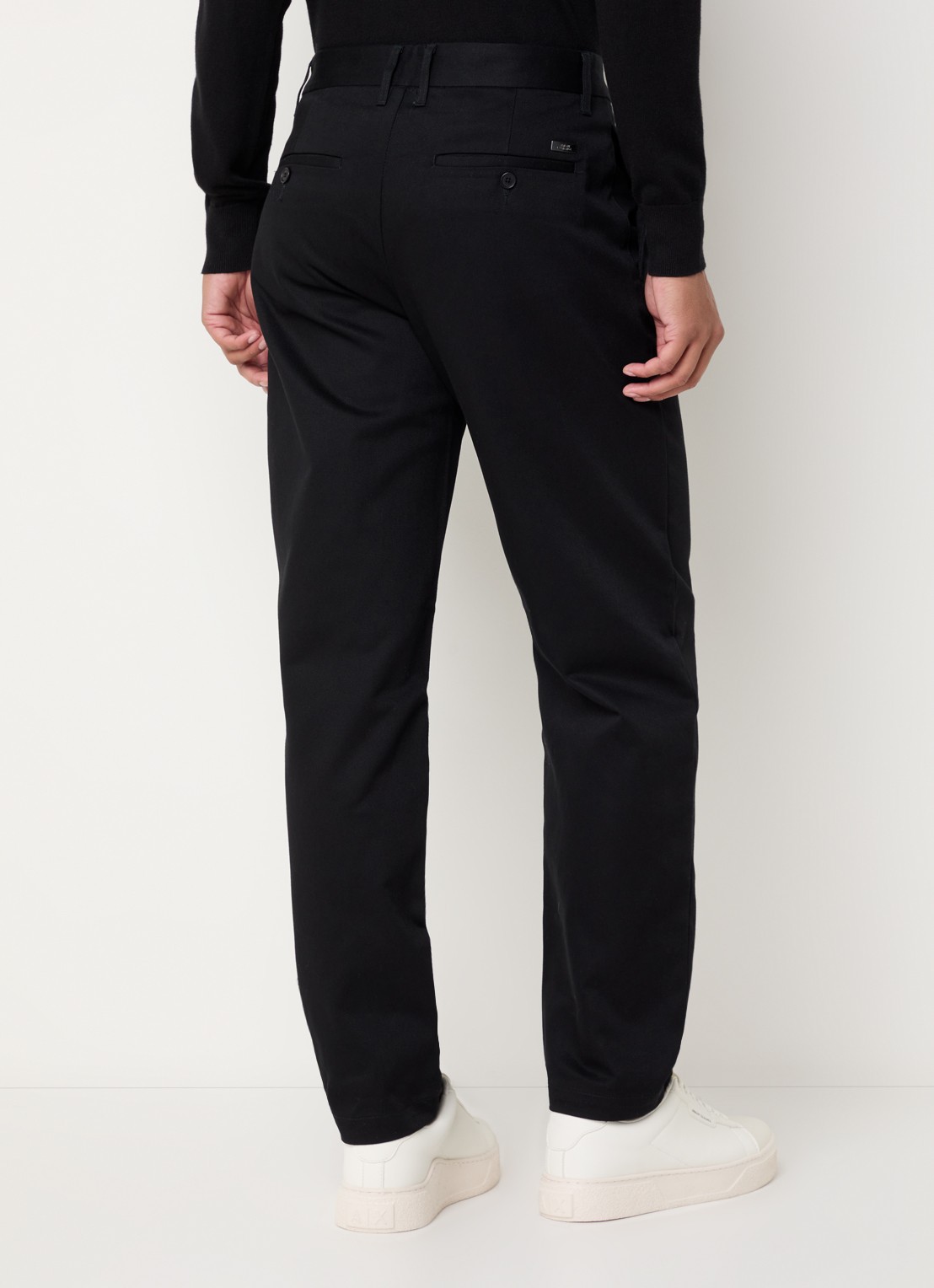 Armani Straight fit pantalon met steekzakken - achterkant 5 zwart